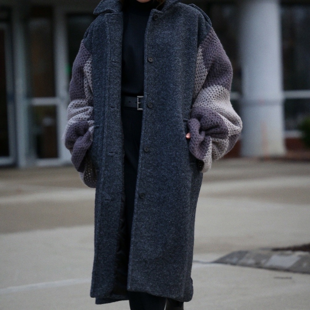 Tu Lize checkered crochet coat